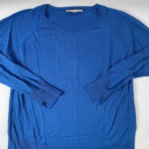 Philosophy Womens Blue High Low Ribbed Shirt Sweater Top, Size Medium